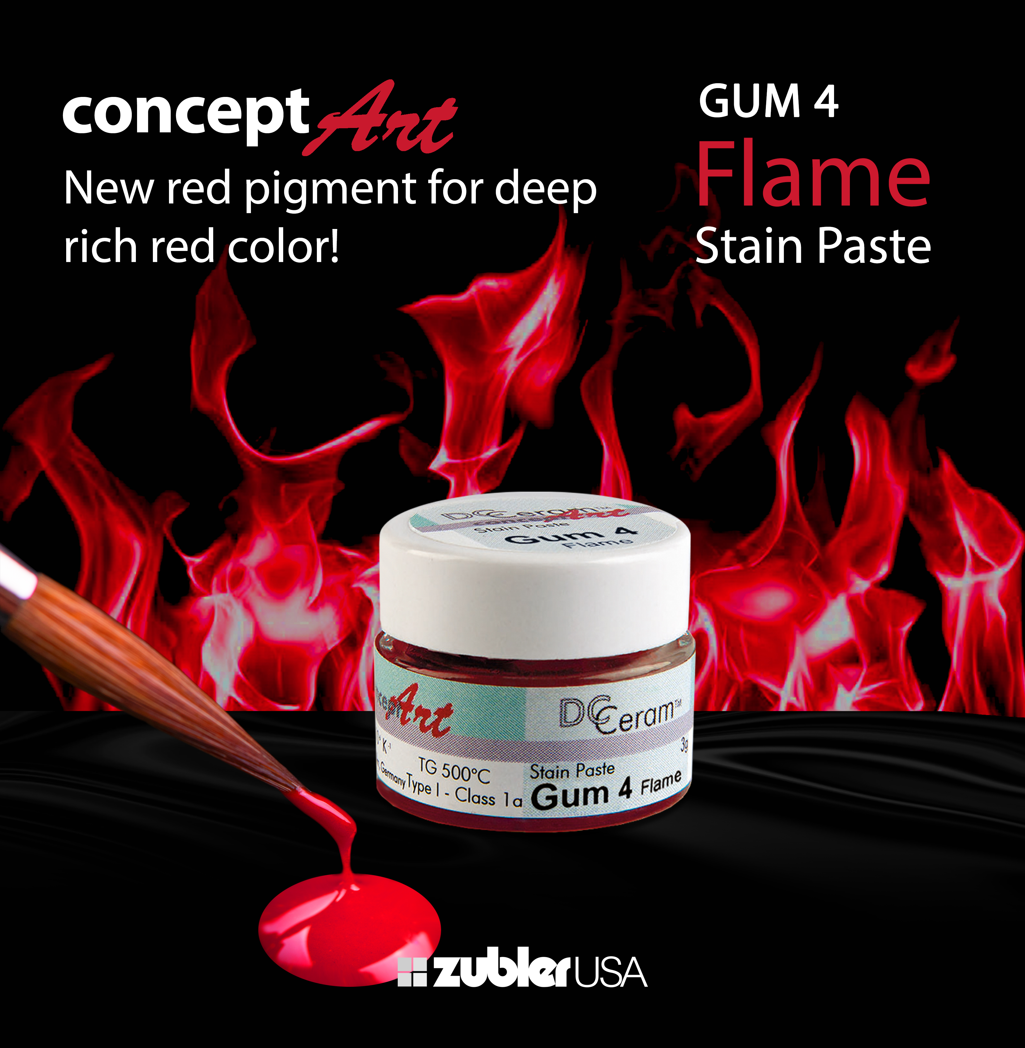 CA Stain Gum 4 Flame Red - 3g